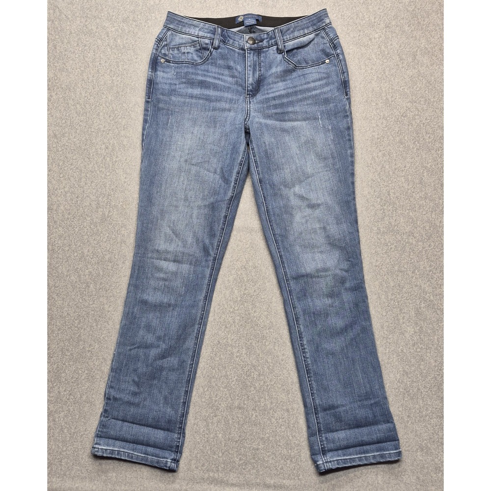 Democracy Jeans Womens 8 Blue Absolution Curvy Mid Rise Cotton Blend Denim